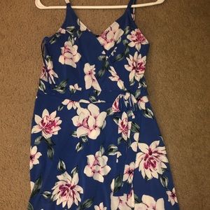 flower print royal blue dress